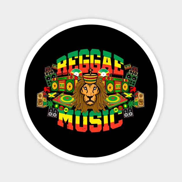Reggae Rasta Jamaica Lion Of Judah Sound System Dub Dancehall Gift Idea Magnet by dconciente
